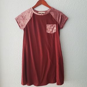 Cotton and velvet dress